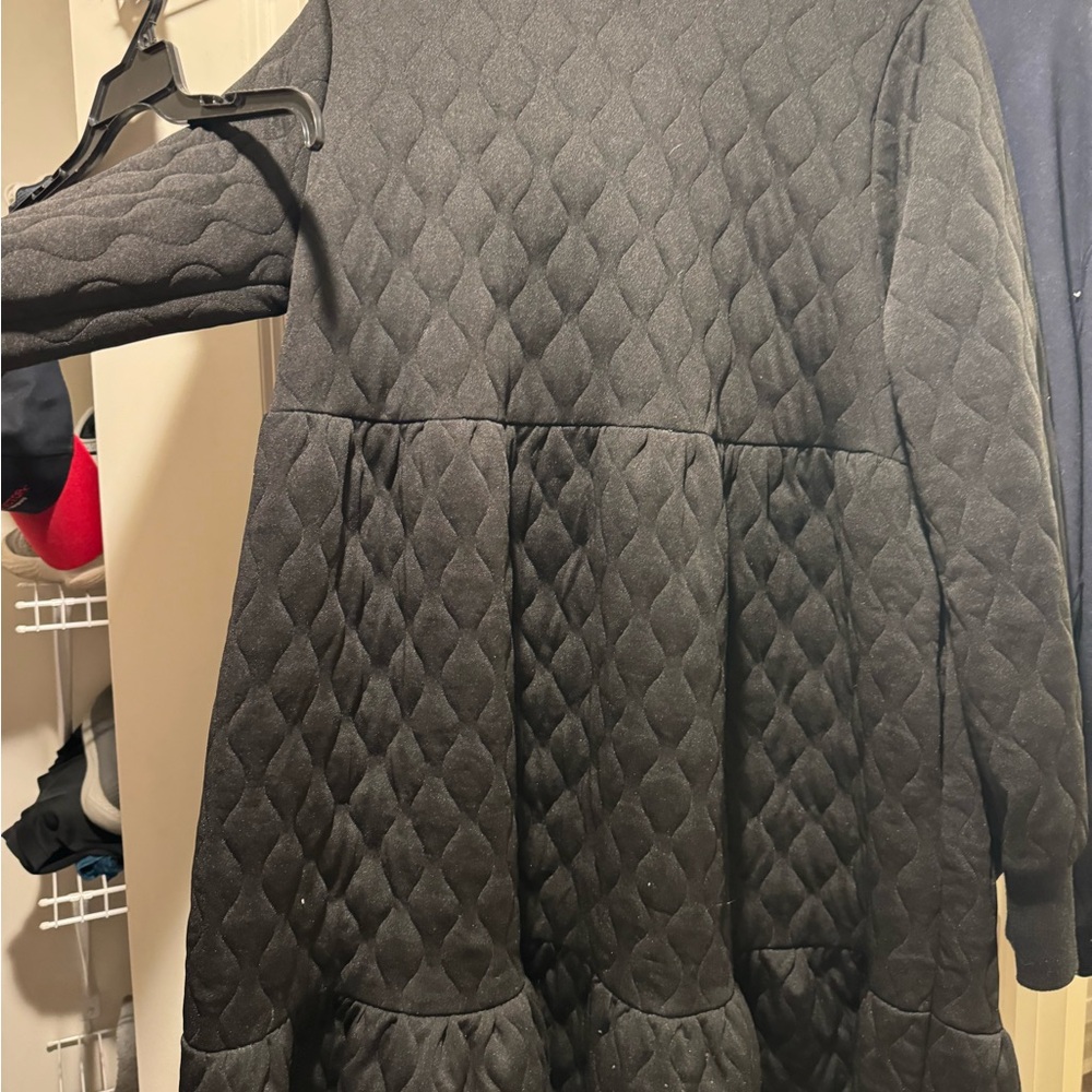 Black Quilted Women's maxi Dress